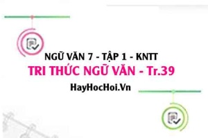 Soạn bài Tri thức ngữ văn trang 39 lớp 7 Kết nối tri thức tập 1